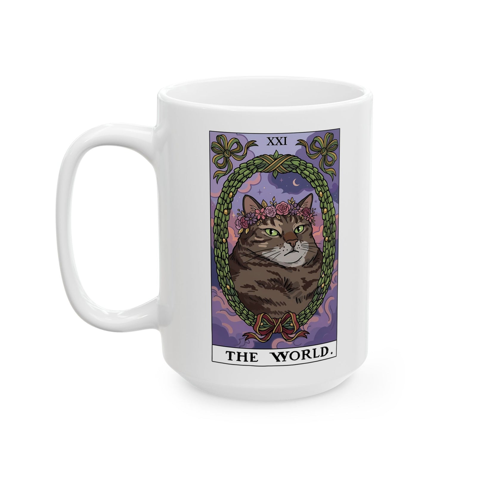 Cat the World Tarot Card Ceramic Mug