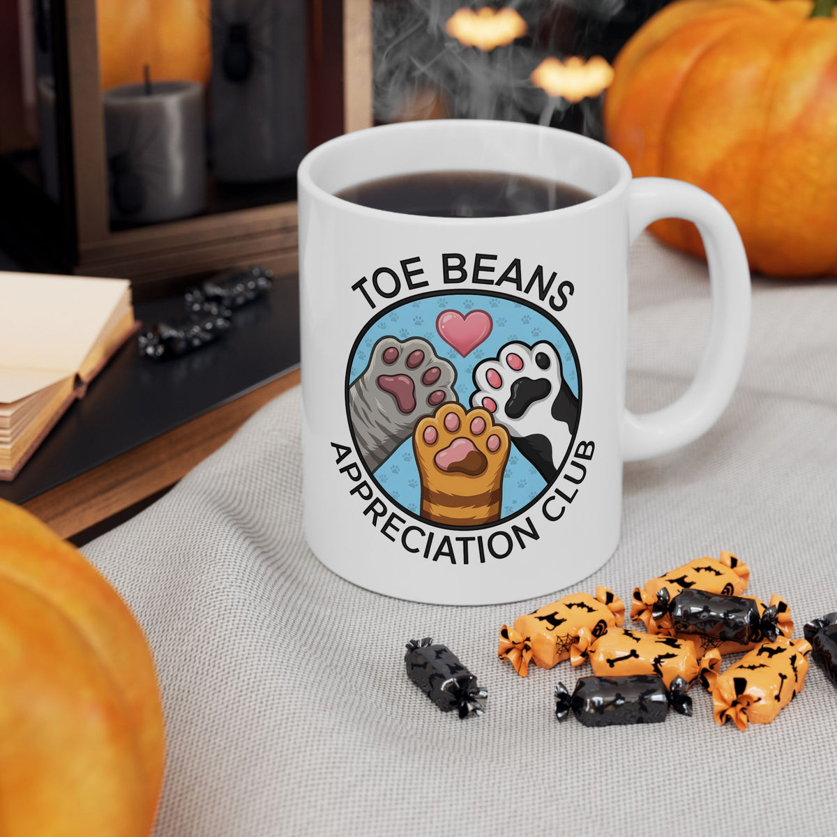 Toe Beans Appreciation Club Cat Lovers Ceramic Mug