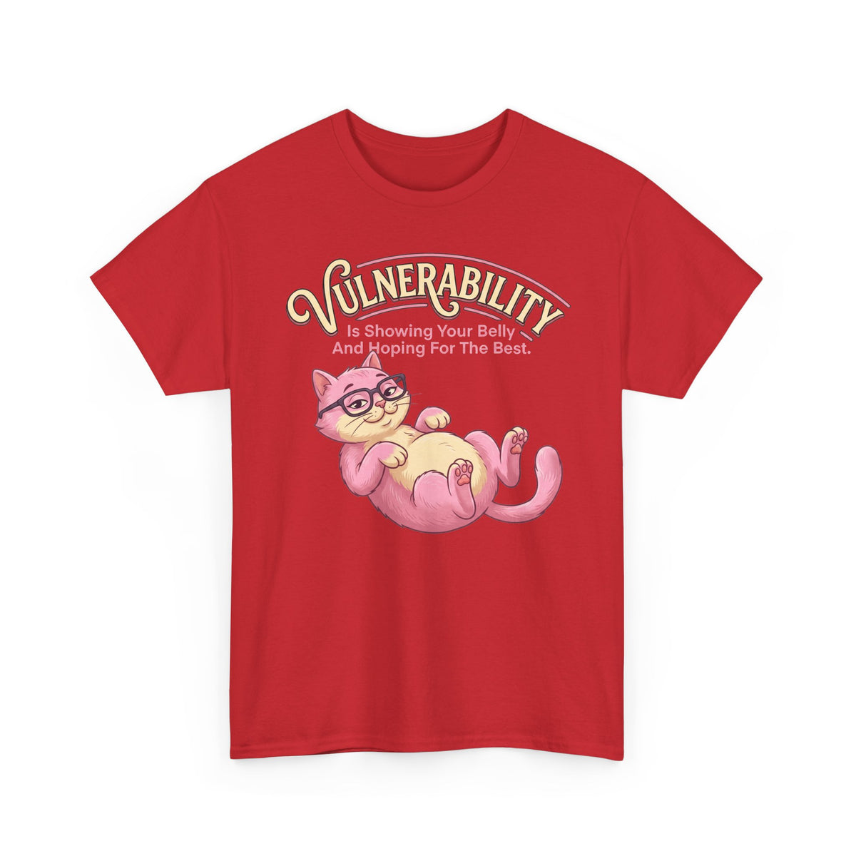 Vulnerability Cat T‑Shirt — "Vulnerability is Showing Your Reality" Cute Self‑Care Tee