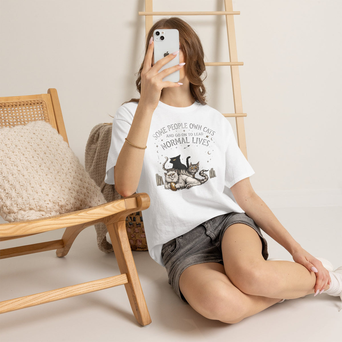 Funny Cat Lover T-Shirt — "Some People Own Cats And Go On To Lead Normal Lives"
