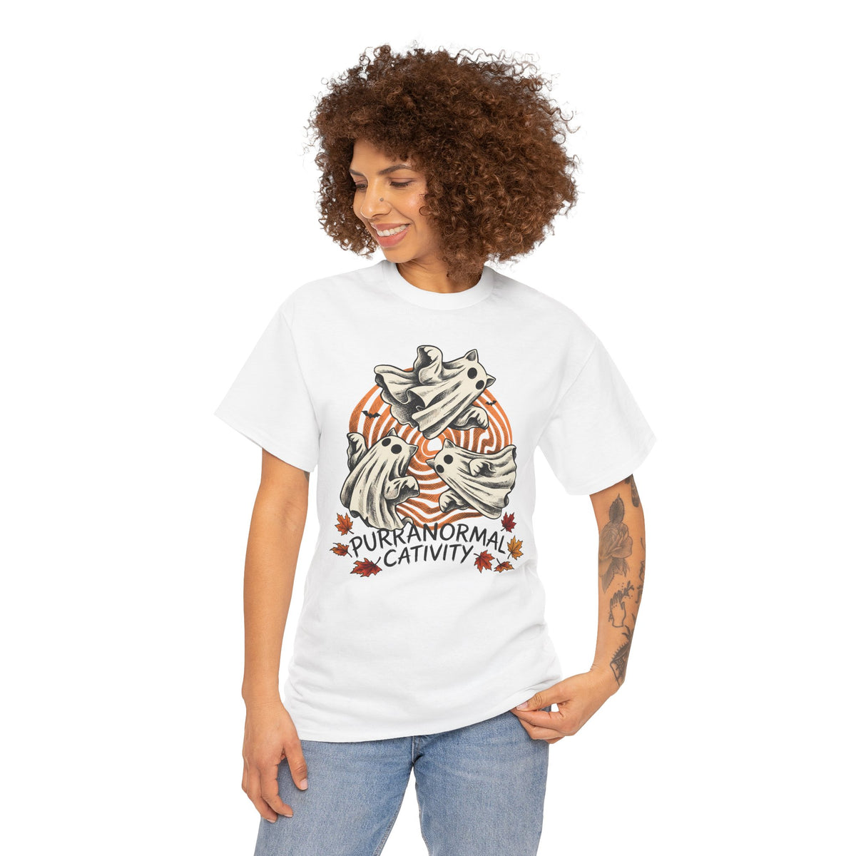Purranormal Cativity T-Shirt — Funny Halloween Ghost Cats Tee