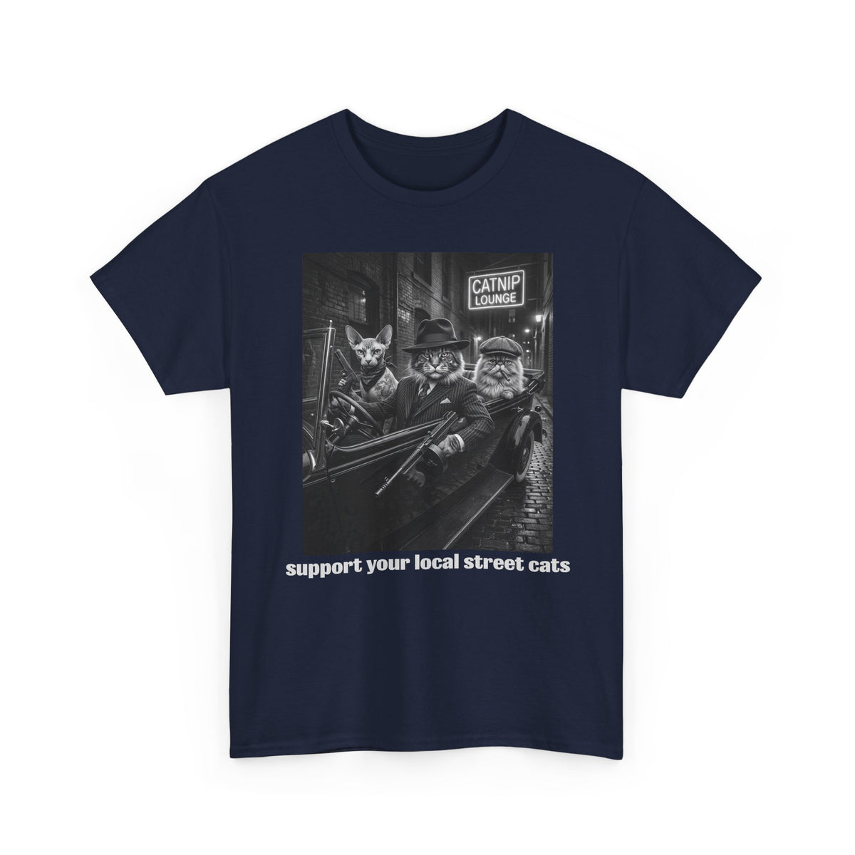Support Your Local Street Cats T‑Shirt — Retro Rescue Cat Tee