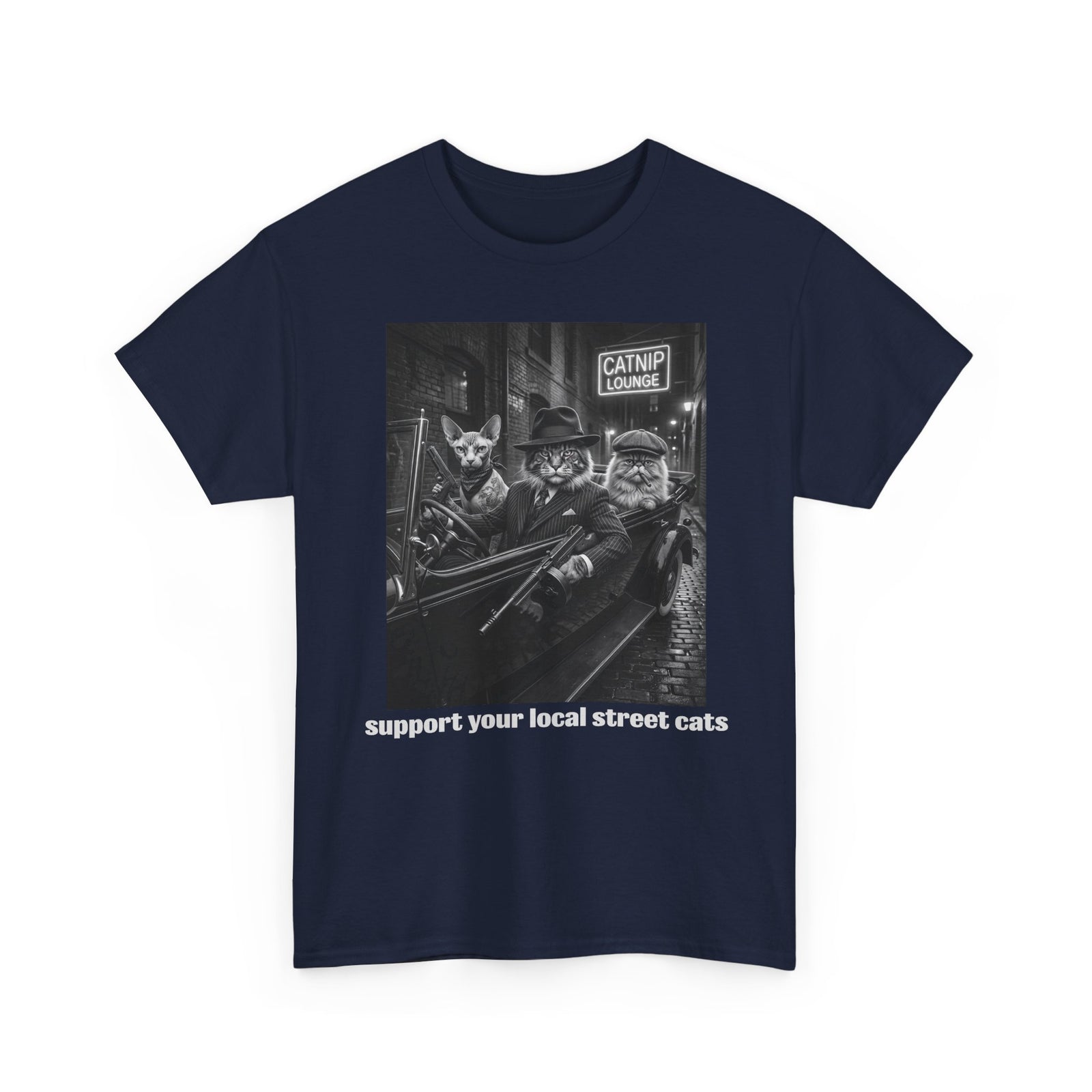 Support Your Local Street Cats T‑Shirt — Retro Rescue Cat Tee