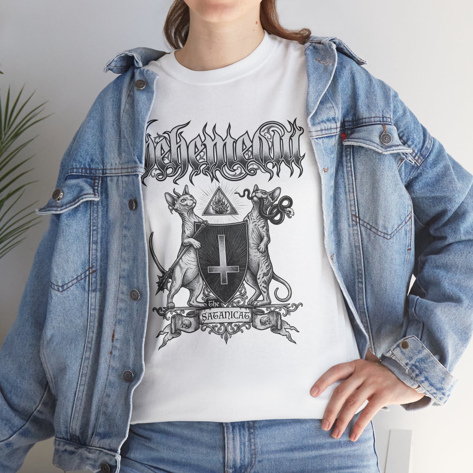 Satanicat Behemeow T-Shirt — Gothic Cat Graphic Tee