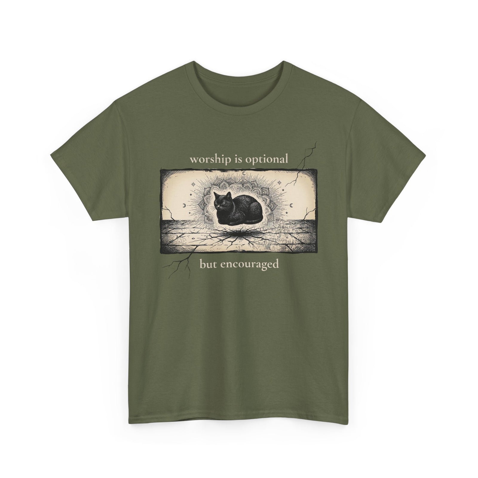 Worship Is Optional But Encouraged Cat T-Shirt