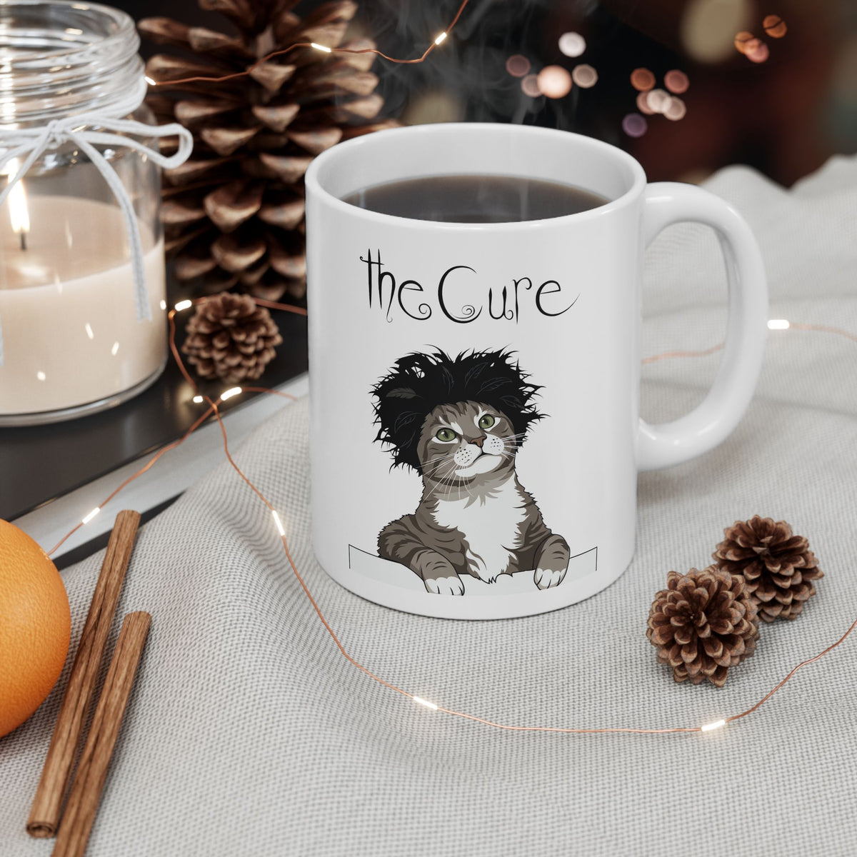 The Cure Kitten Band Mug Cute Cat