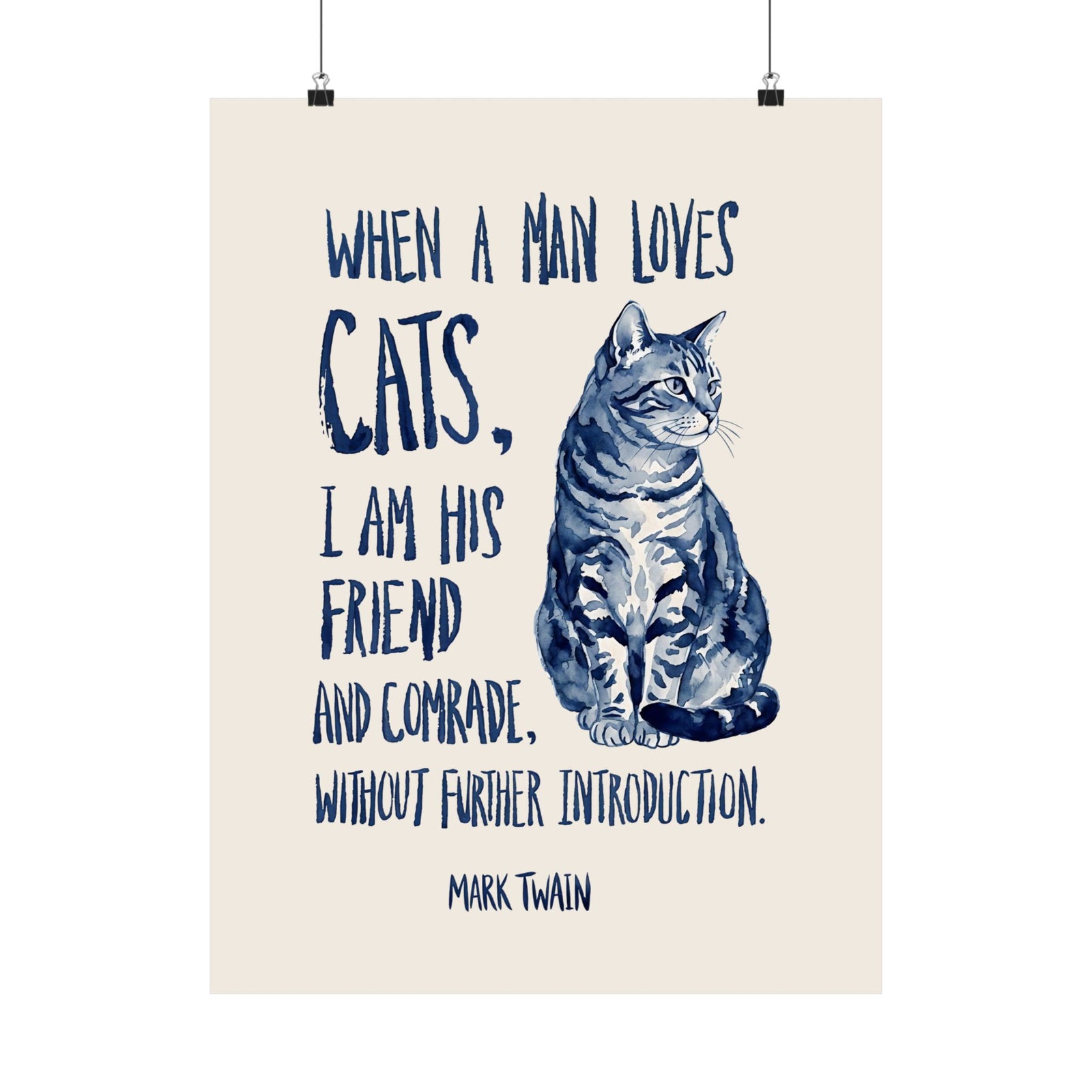 "When a Man Loves Cats" Graphic Poster — Funny Cat Lover Poster