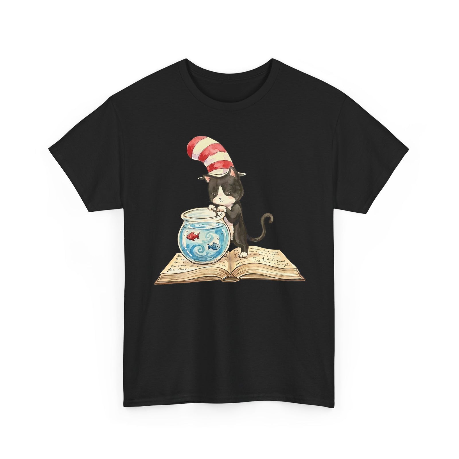 Tuxedo Cat 'Red Fish Blue Fish' T-Shirt