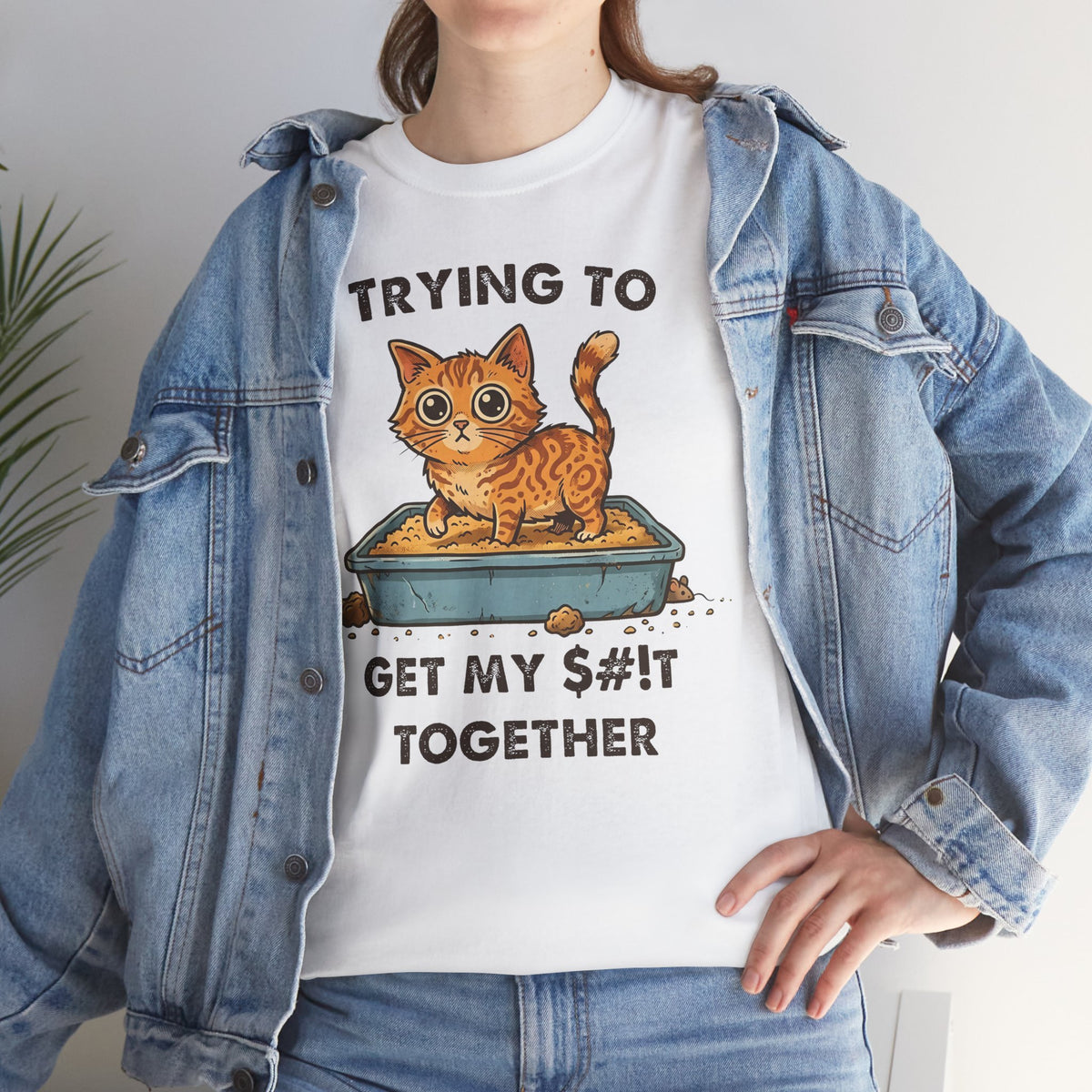 Funny Cat 'Trying To Get My Sh!t Together' T-Shirt