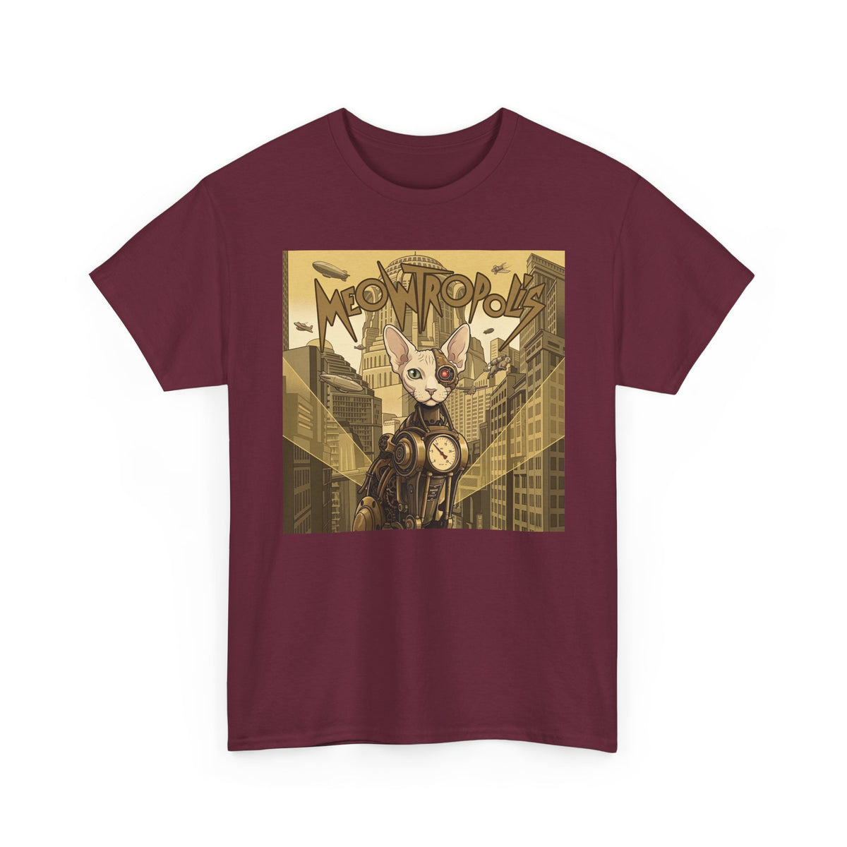 Meowtropolis Sci‑Fi Cat T-Shirt — Futuristic Cat Graphic Tee