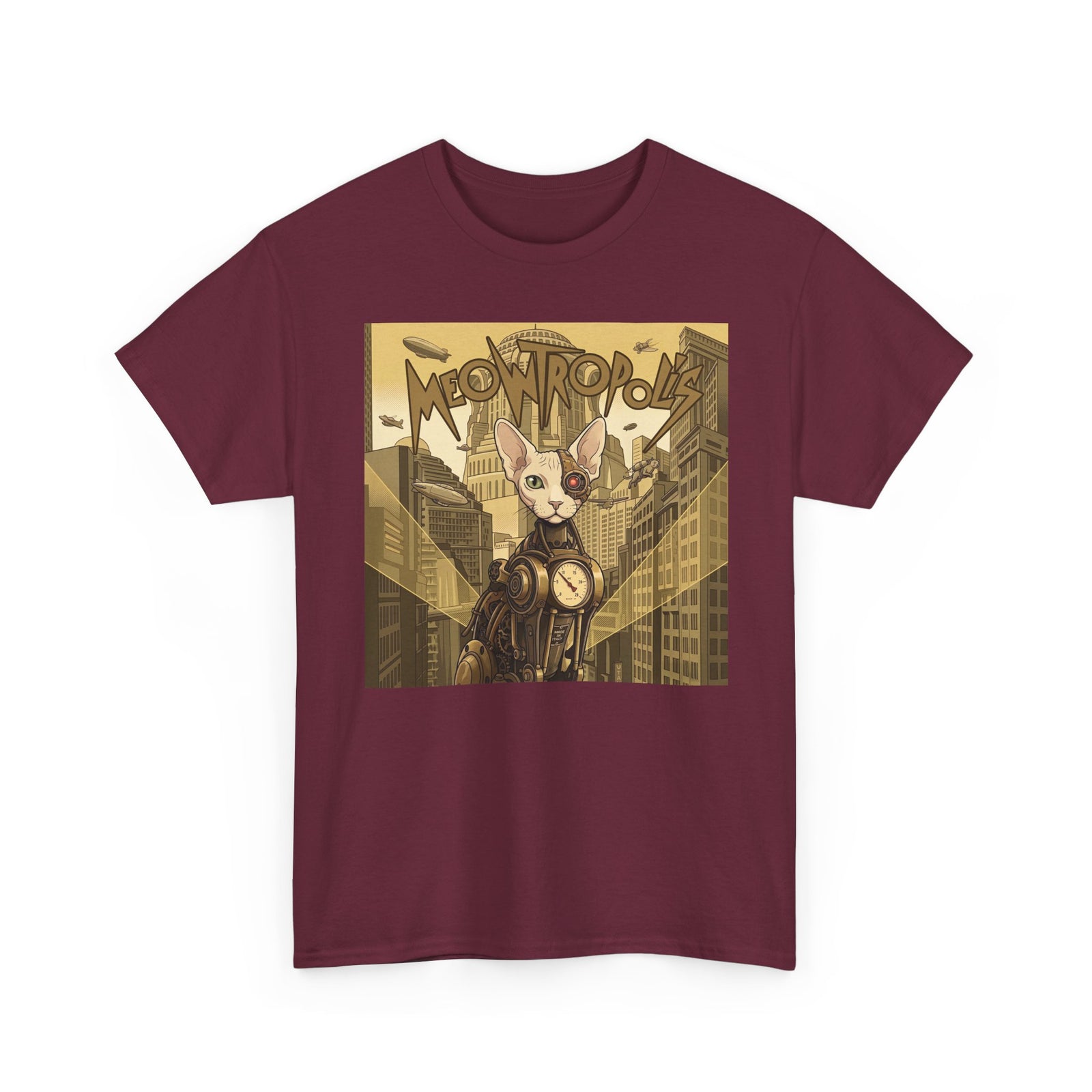 Meowtropolis Sci‑Fi Cat T-Shirt — Futuristic Cat Graphic Tee