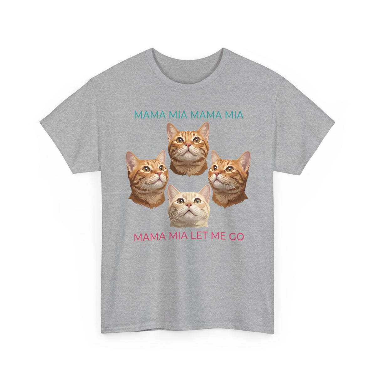 Funny Cat Rock Band T-Shirt — "Mamma Mia Let Me Go" Parody