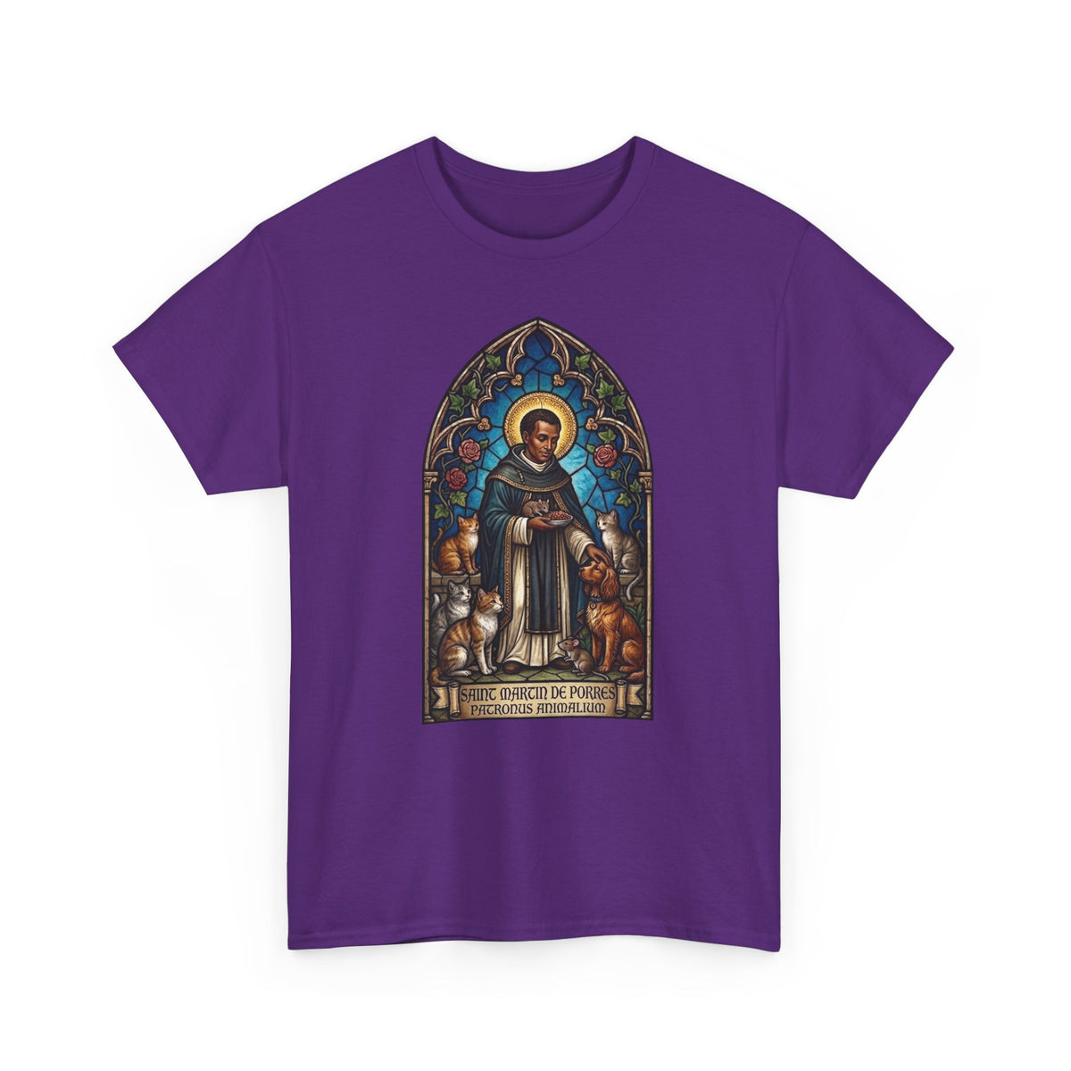 Saint Martin de Porres Cat Lovers T-Shirt — Patron of Animals Tee