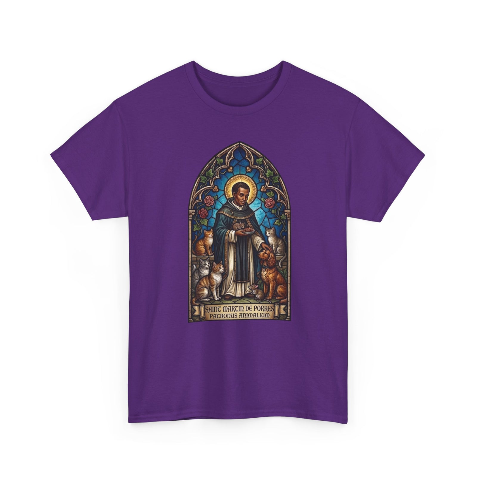 Saint Martin de Porres Cat Lovers T-Shirt — Patron of Animals Tee