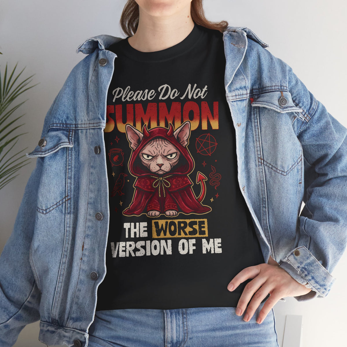 Gothic Witchy Cat T-Shirt — Witch Cat Graphic Tee