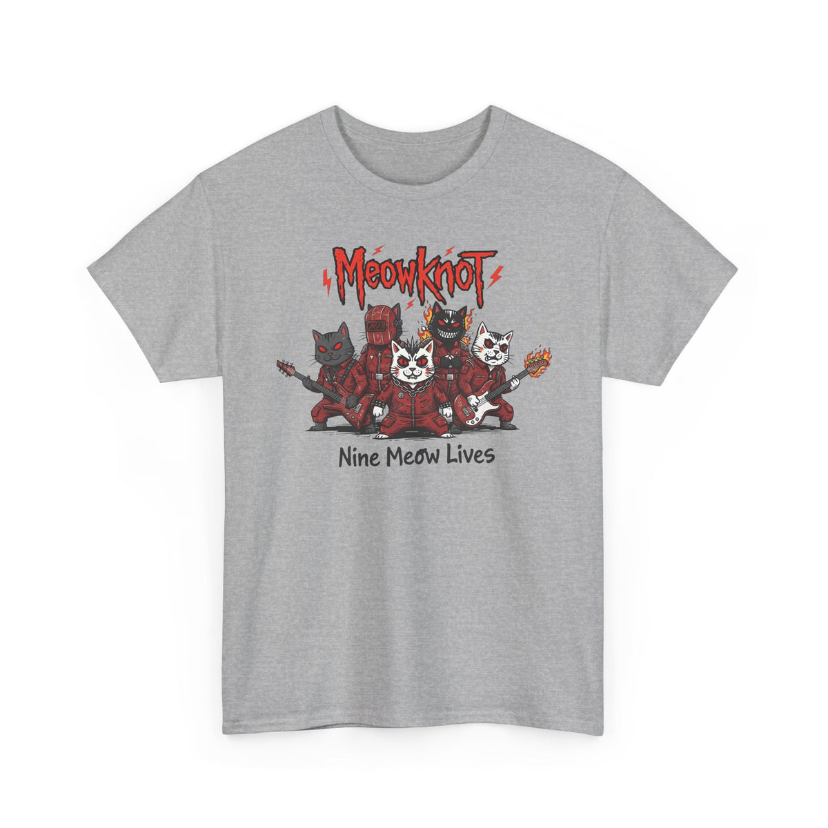Meowknot Cat Band T-Shirt — Cute Musical Cat Graphic Tee