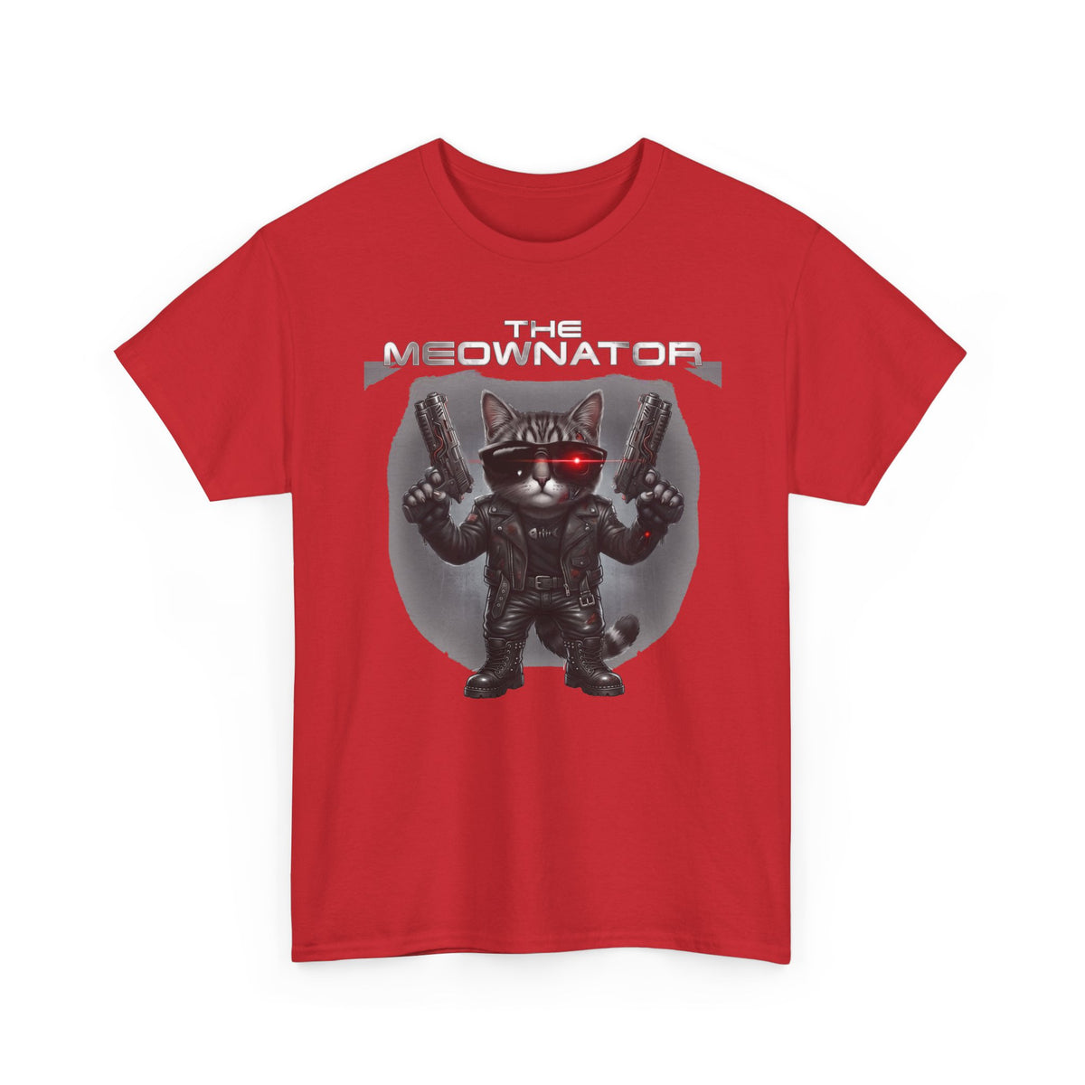 The Meownator T-Shirt — Funny Sci-Fi Cyborg Cat Parody Tee