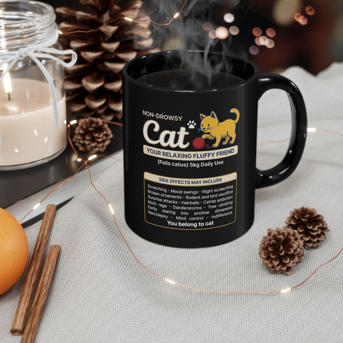 Non-Drowsy Cat Funny Prescription Graphic Mug