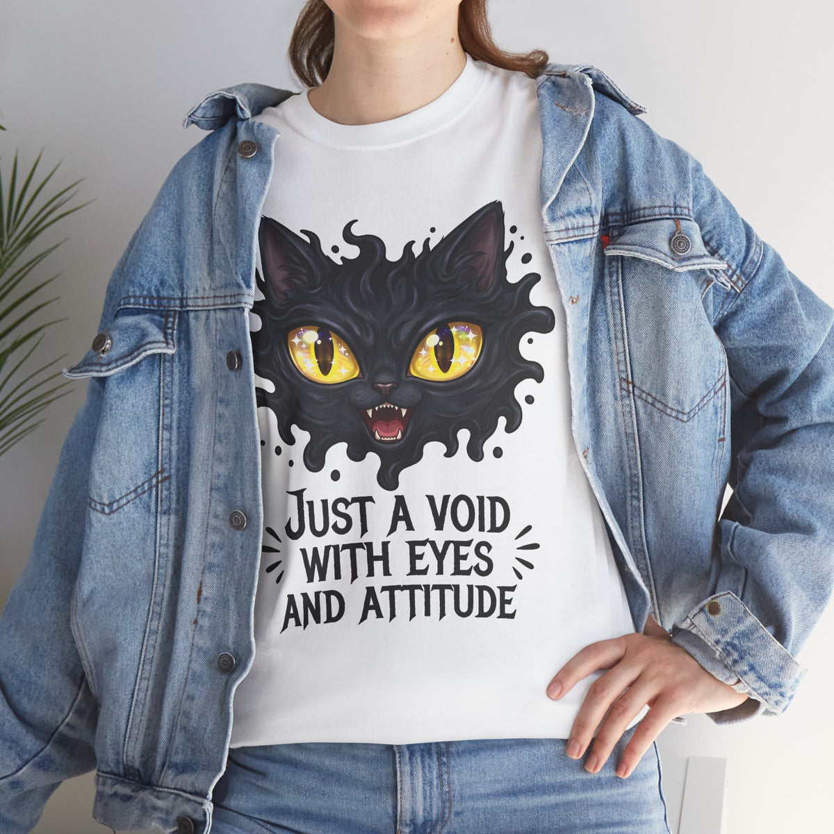 Just A Void With Eyes And Attitude Shirt — Funny Black Cat T-Shirt
