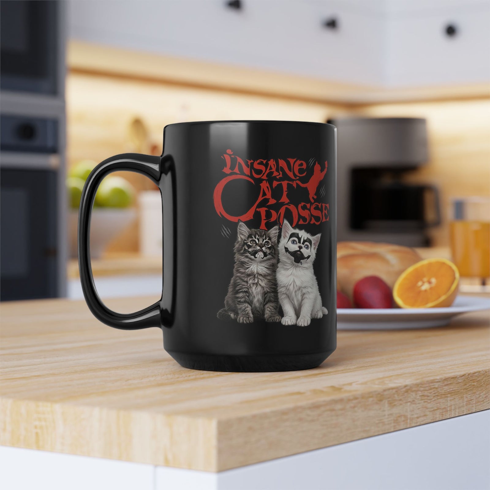 Insane Cat Posse Black Mug