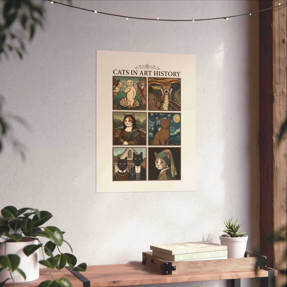 Cats in Art History Poster — Vintage Art Cat Poster for Cat Lovers & Art Fans