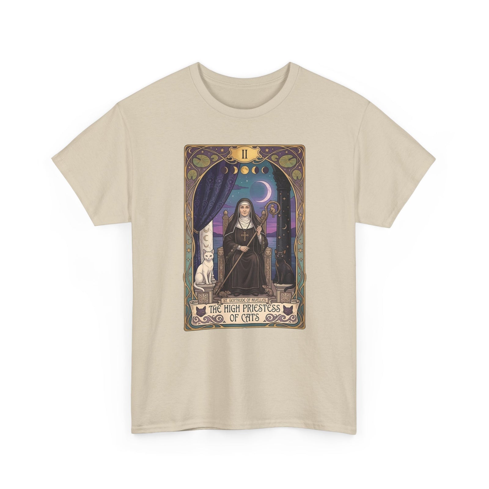 High Priestess of Cats T-Shirt — Mystical Cat Lover Tee