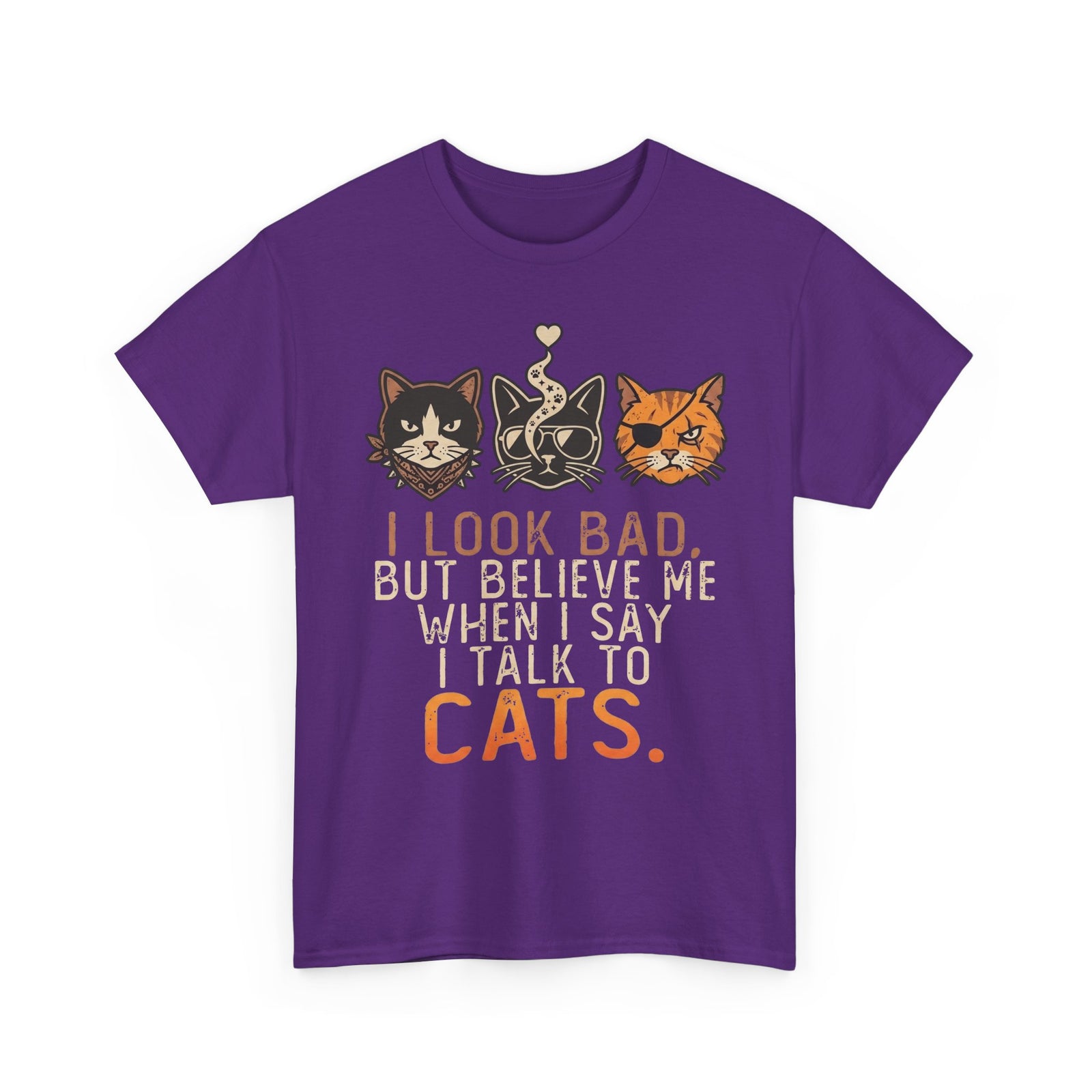 I Talk to Cats T-Shirt – Funny Cat Lover Tee with Cat Faces