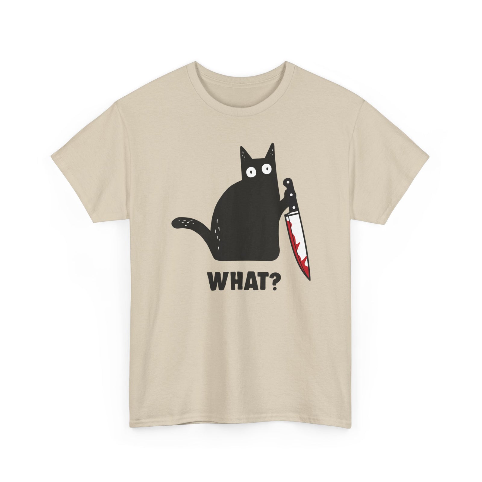 "WHAT?" Cat Funny Horror T‑Shirt
