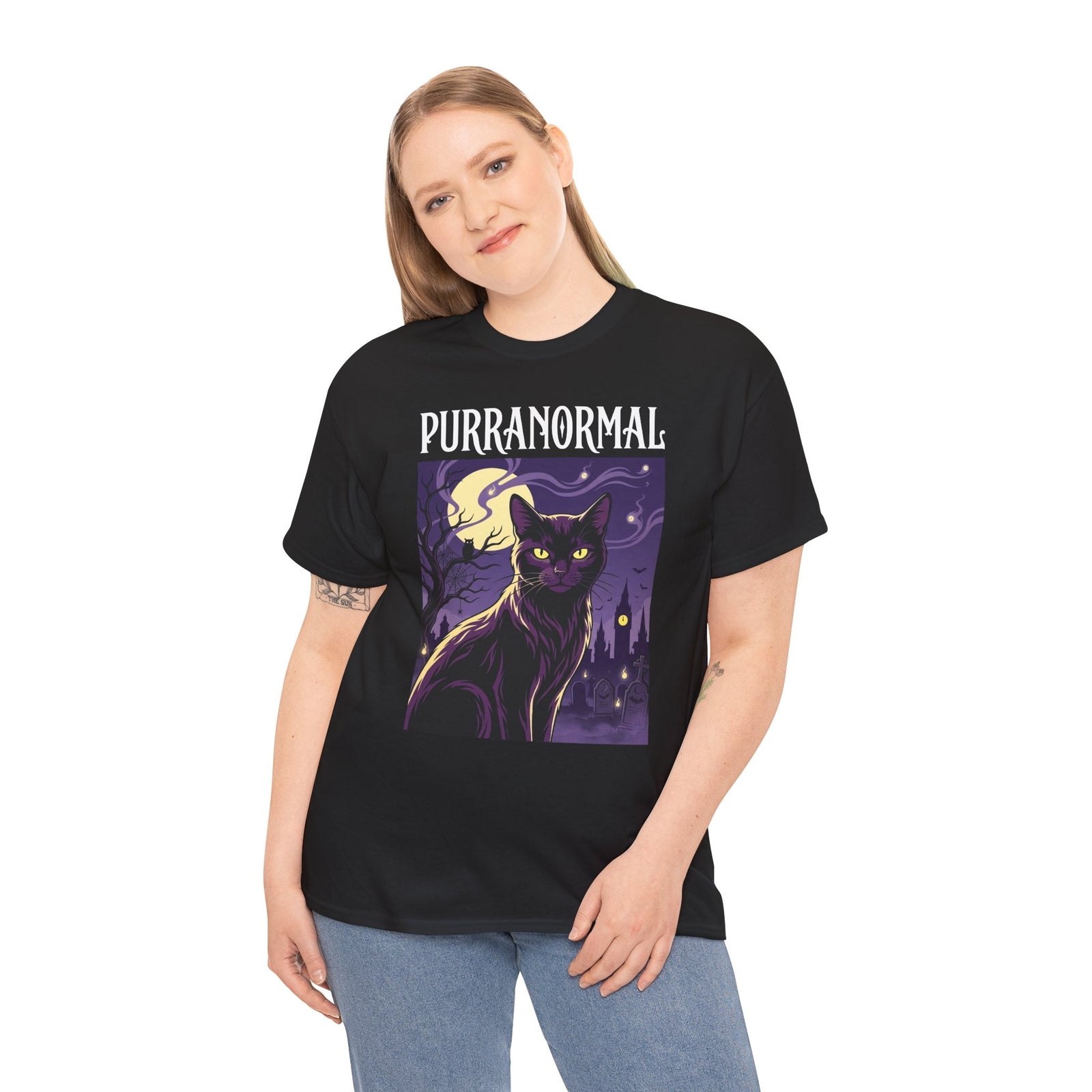 Purranormal Cat T-Shirt — Paranormal Cat Spooky Cat Graphic Tee