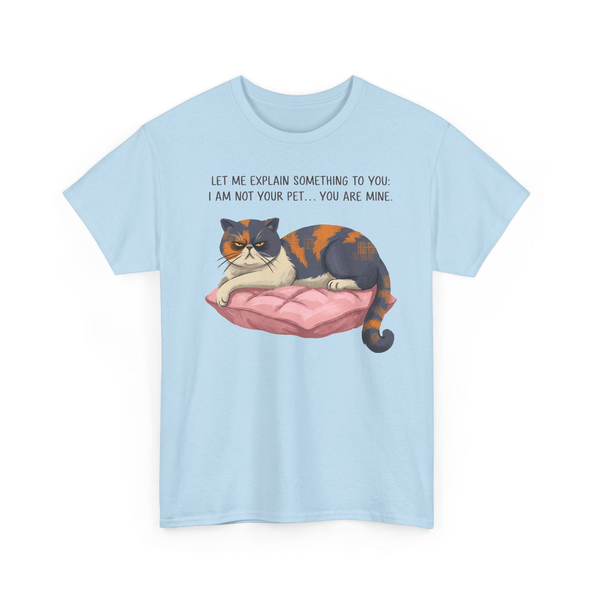 You Are Mine Cat T-Shirt — Grumpy Exotic Shorthair Calico Graphic Tee