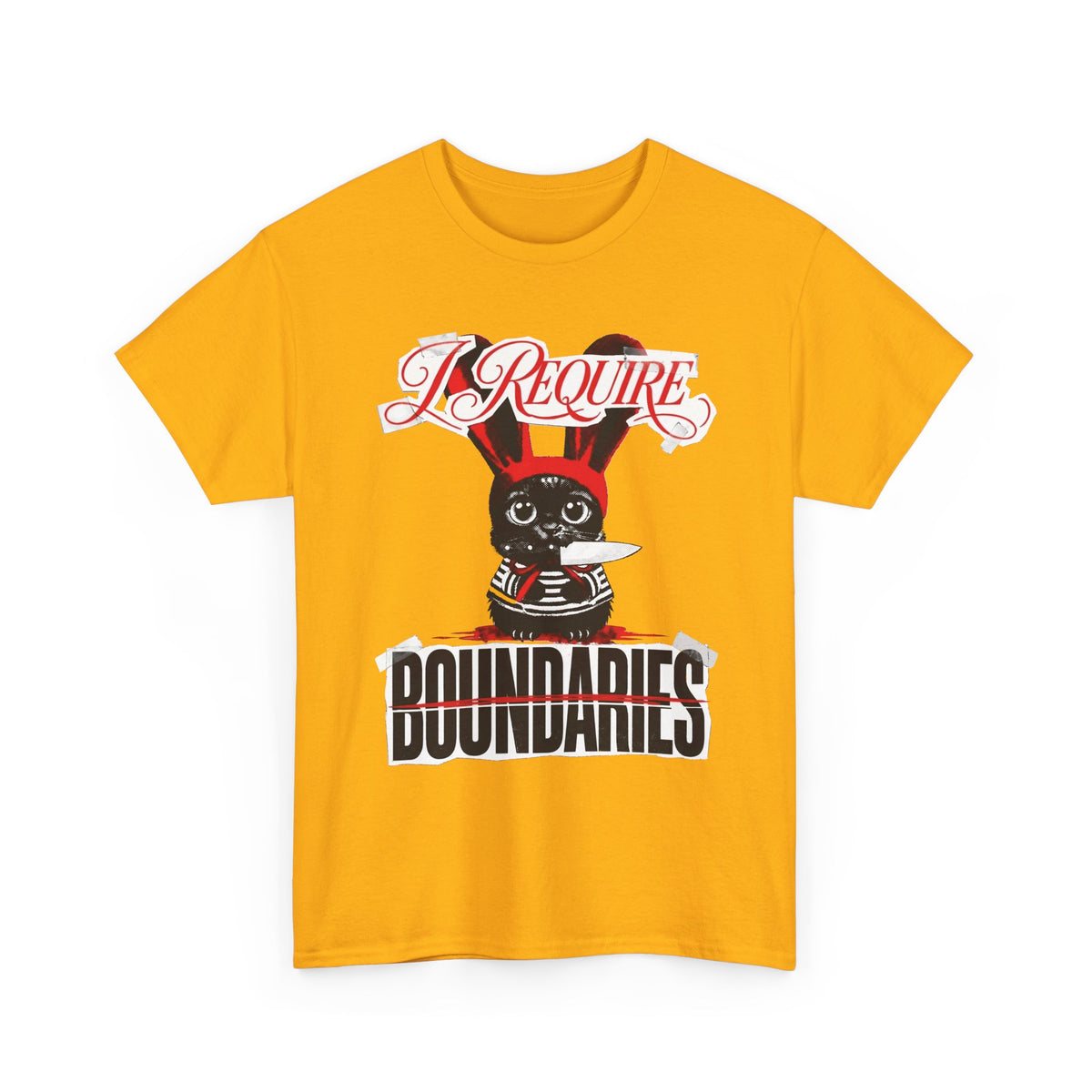 I Require Boundaries T-Shirt — Funny Creepy Cute Cat Knife Tee