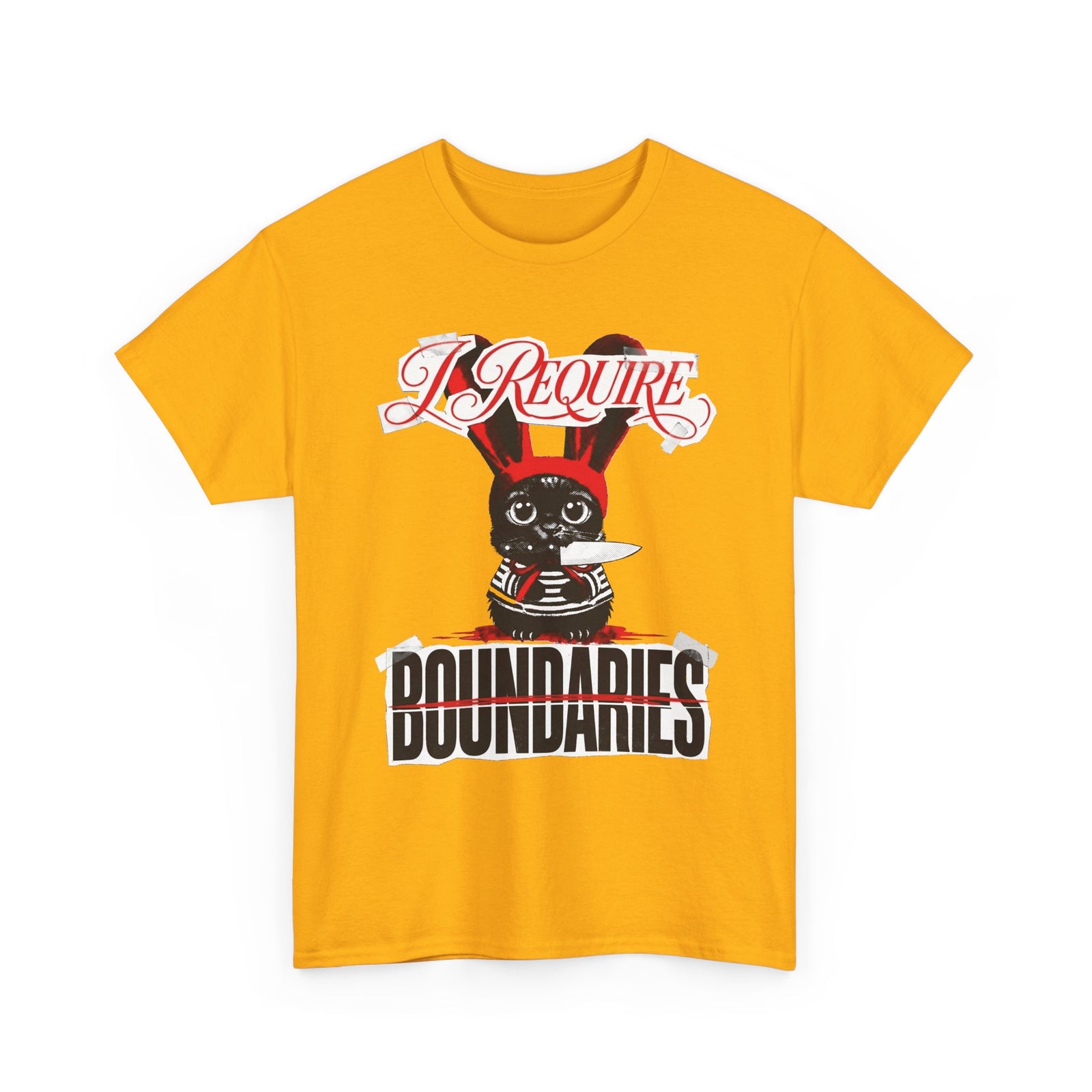 I Require Boundaries T-Shirt — Funny Creepy Cute Cat Knife Tee