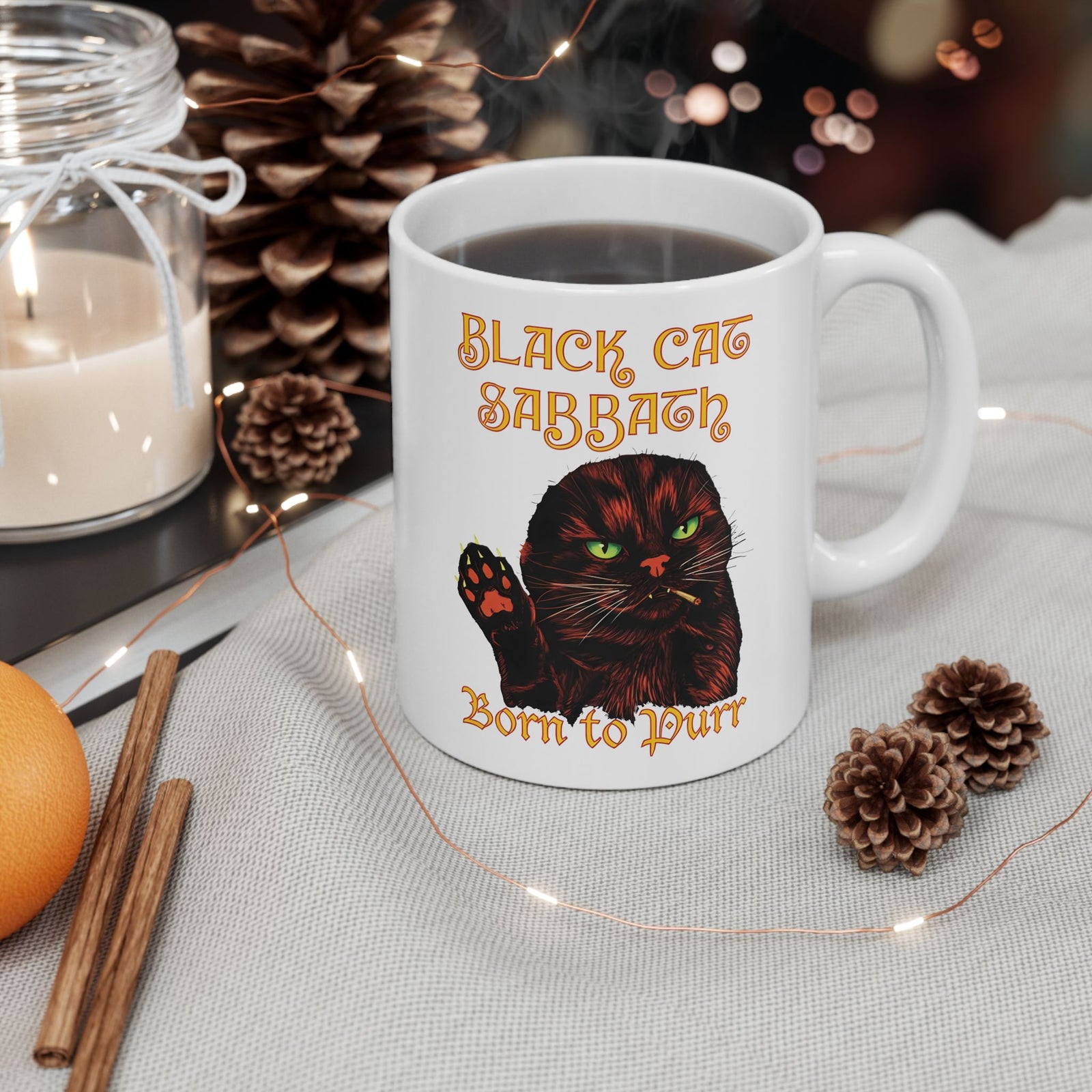 Black Cat Sabbath Ceramic Mug