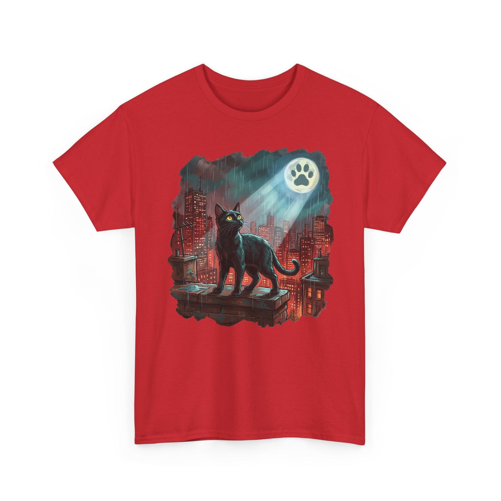 Black Cat Hero T-Shirt — Noir City Rescue Paw Signal Tee