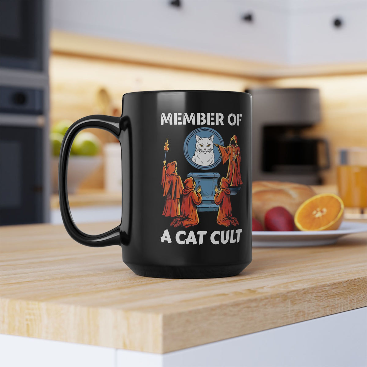 Member of a Cat Cult Black Mug — Funny Cat Lover Mug