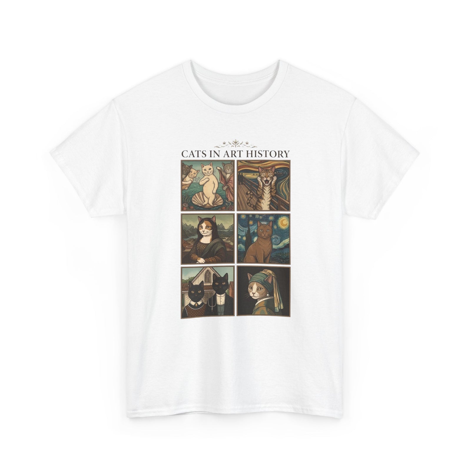 Cats in Art History T-Shirt — Vintage Art Cat Tee for Cat Lovers & Art Fans