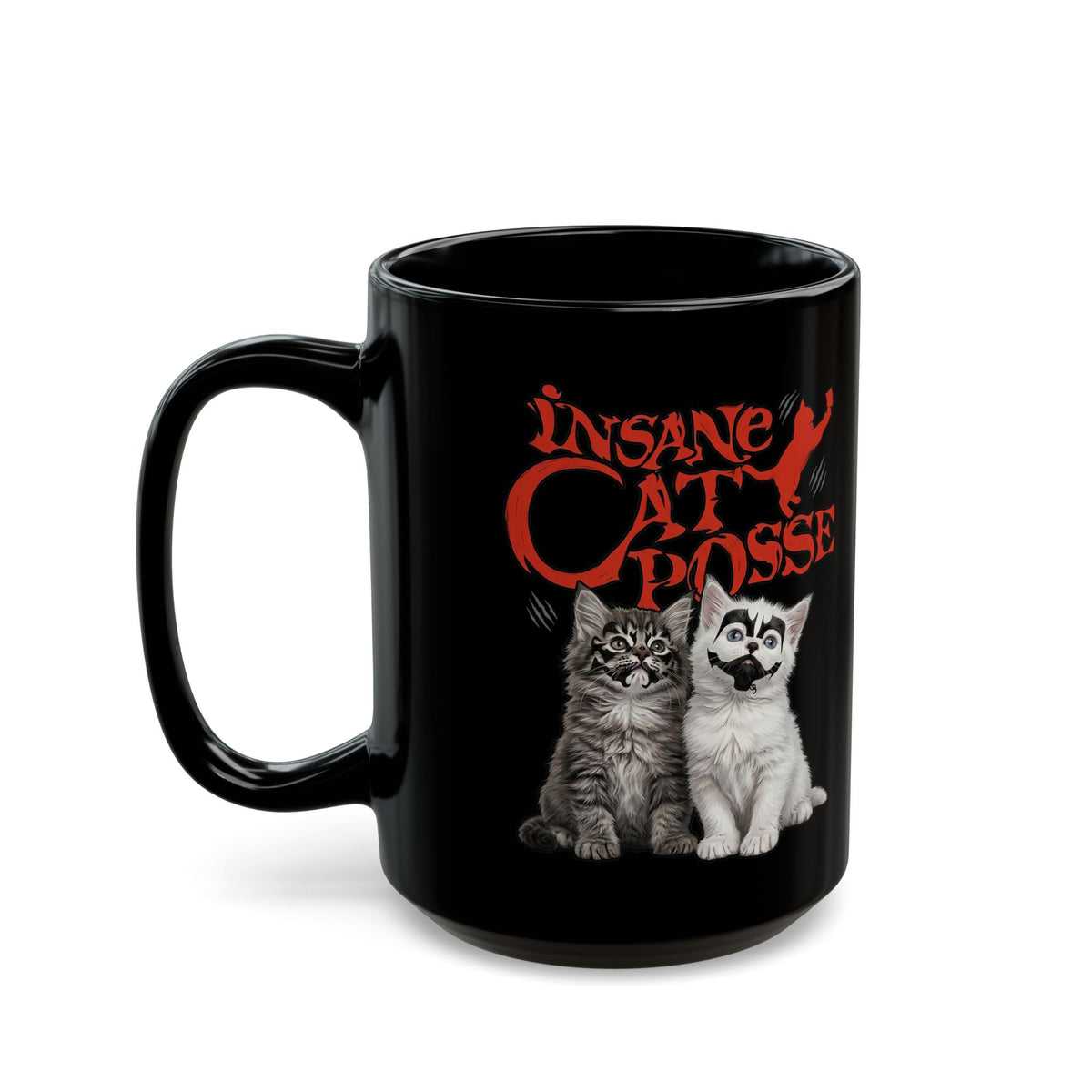 Insane Cat Posse Black Mug