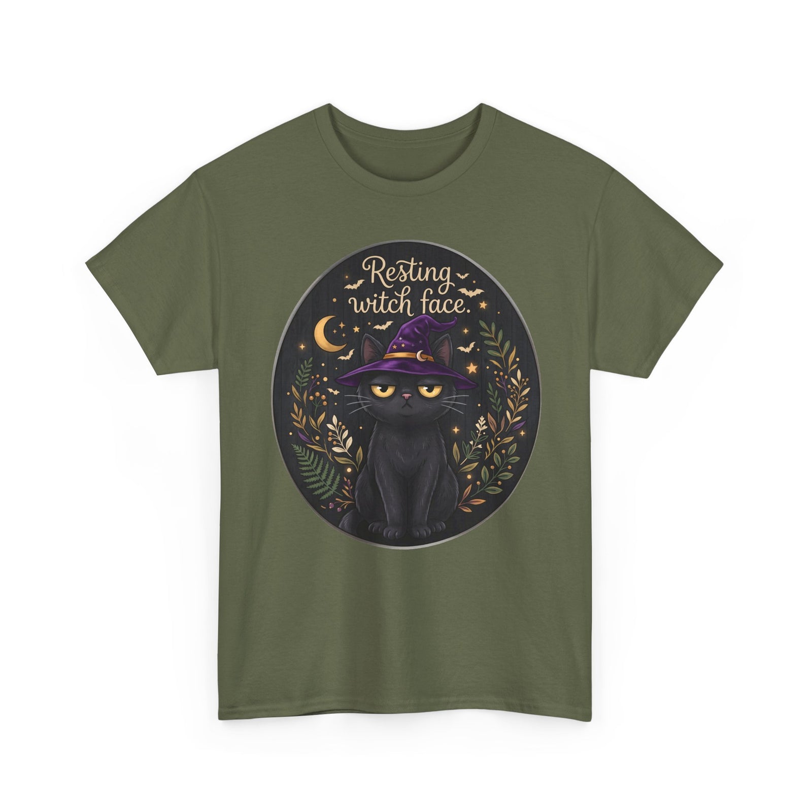 Resting Witch Face Black Cat Shirt — Sarcastic Halloween Witch Hat T-Shirt