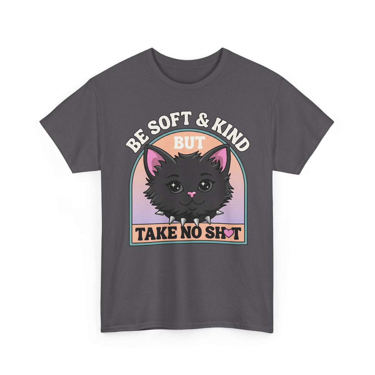 Funny Cat Attitude T-Shirt Be Soft And Kind But Take No Shit Tee