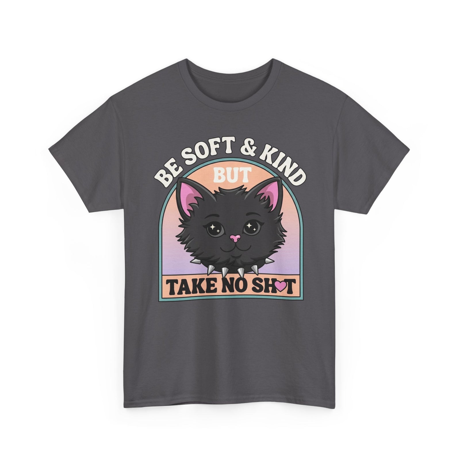 Funny Cat Attitude T-Shirt Be Soft And Kind But Take No Shit Tee