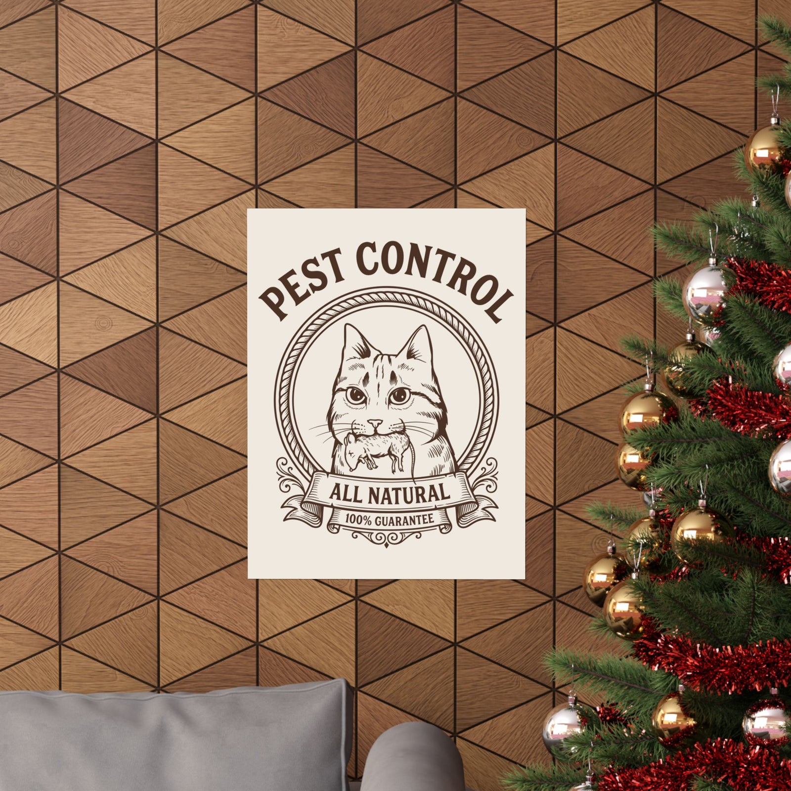 All Natural Pest Control – Funny Cat Poster
