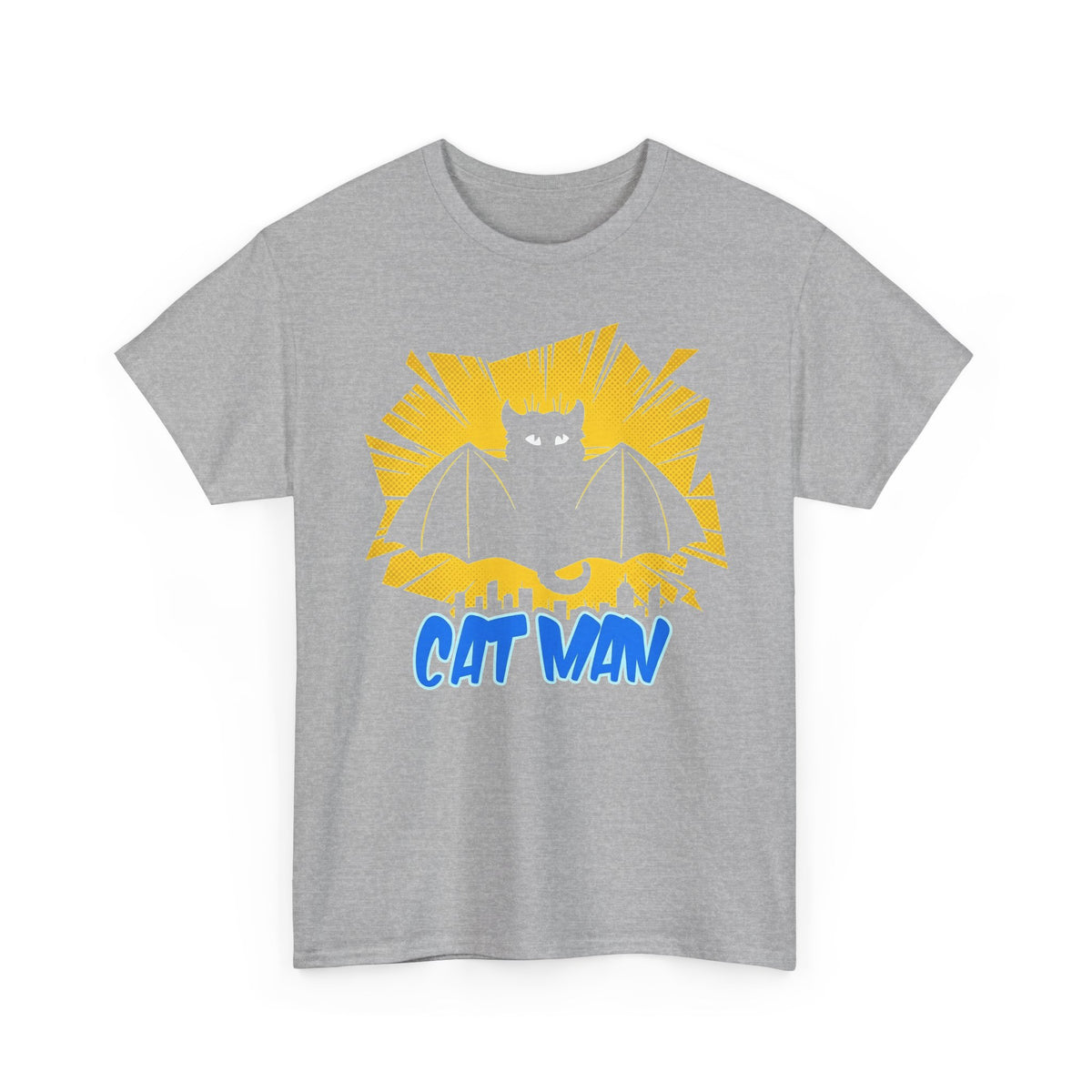 Cat Man T-Shirt — Funny Bat Cat Graphic Tee for Cat Lovers