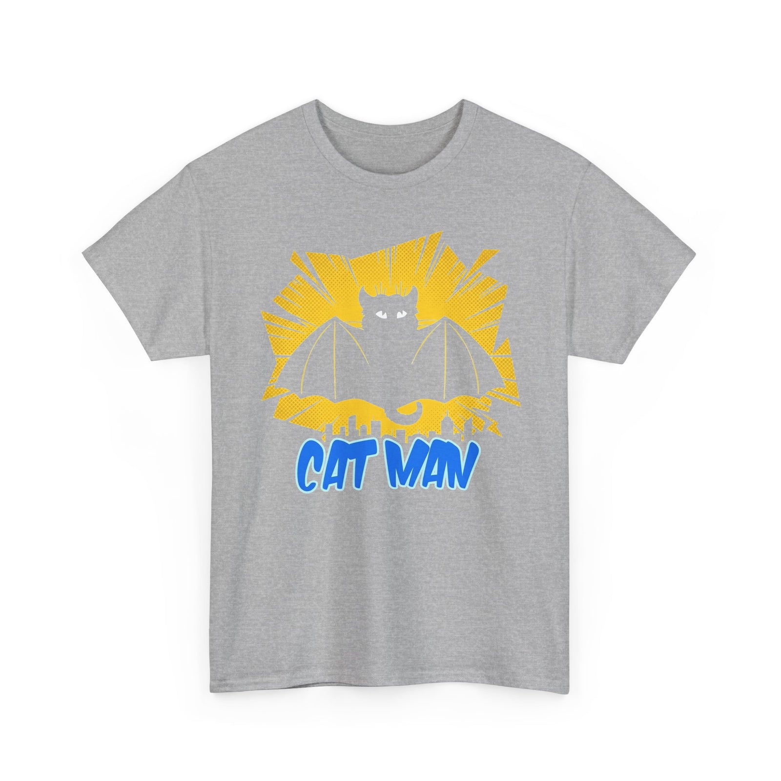 Cat Man T-Shirt — Funny Bat Cat Graphic Tee for Cat Lovers