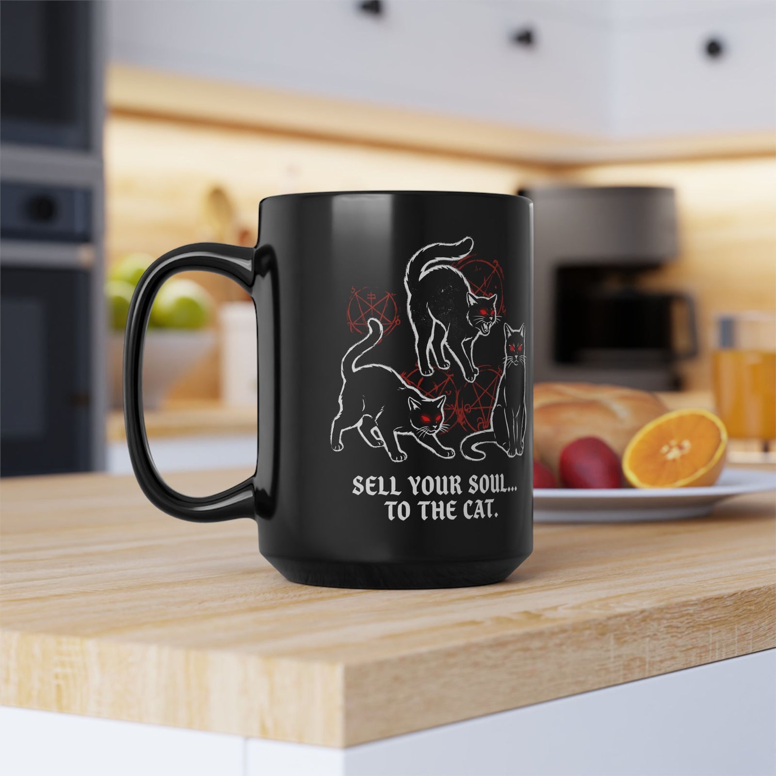 Sell Your Soul To The Cat Black Mug — Funny Cat Lover Mug