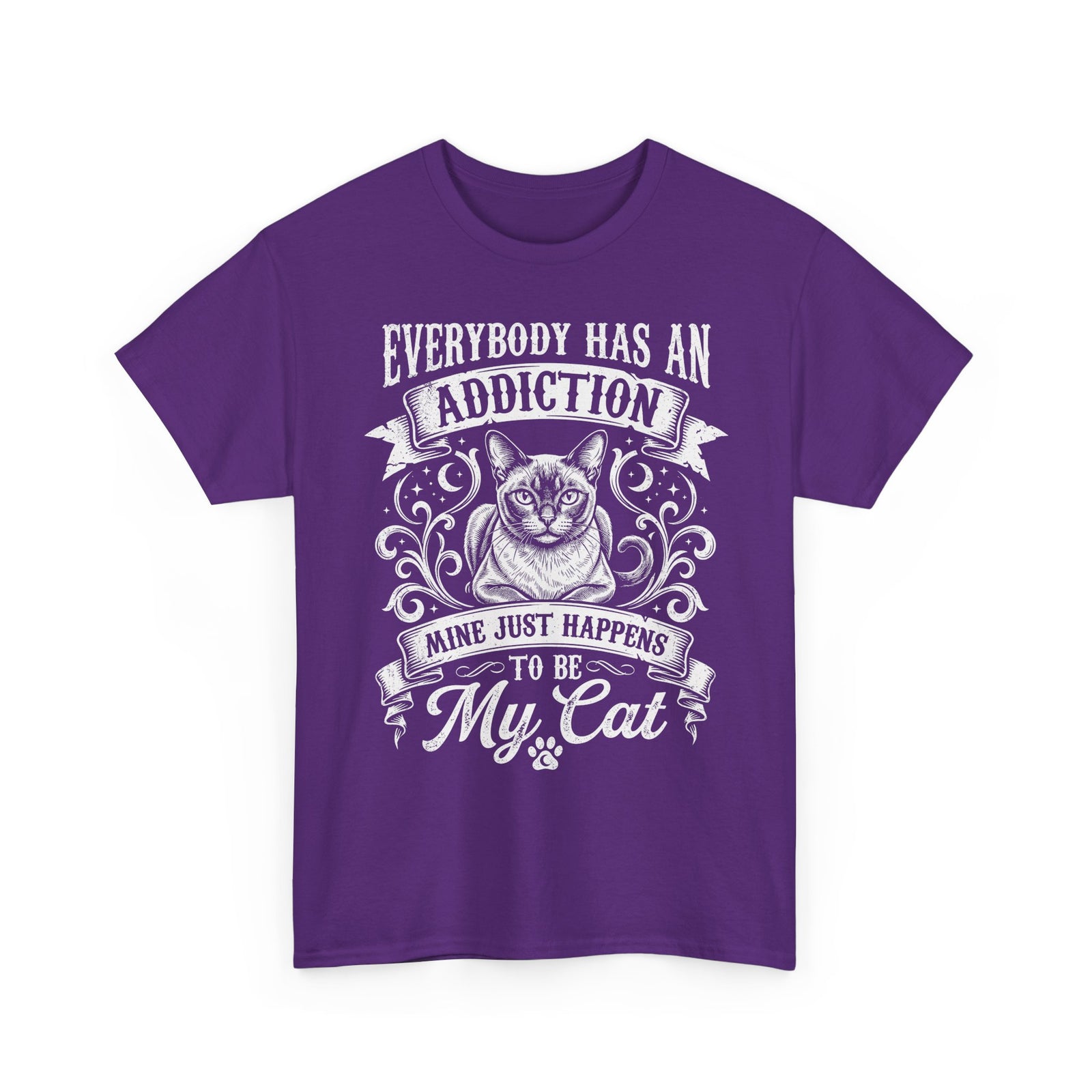 Cat Lover T-Shirt — "Everybody Has an Addiction, Mine Just Happens to Be My Cat" Graphic Tee