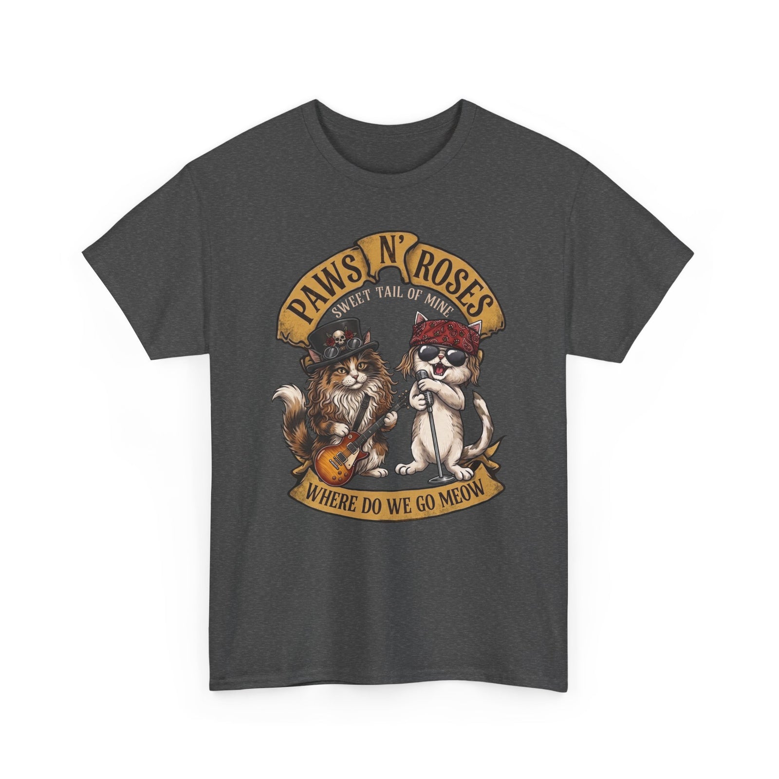 PAWS N' ROSES "Sweet Tail of Mine" Funny Cats T-Shirt