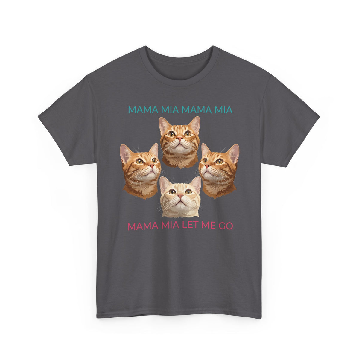 Funny Cat Rock Band T-Shirt — "Mamma Mia Let Me Go" Parody
