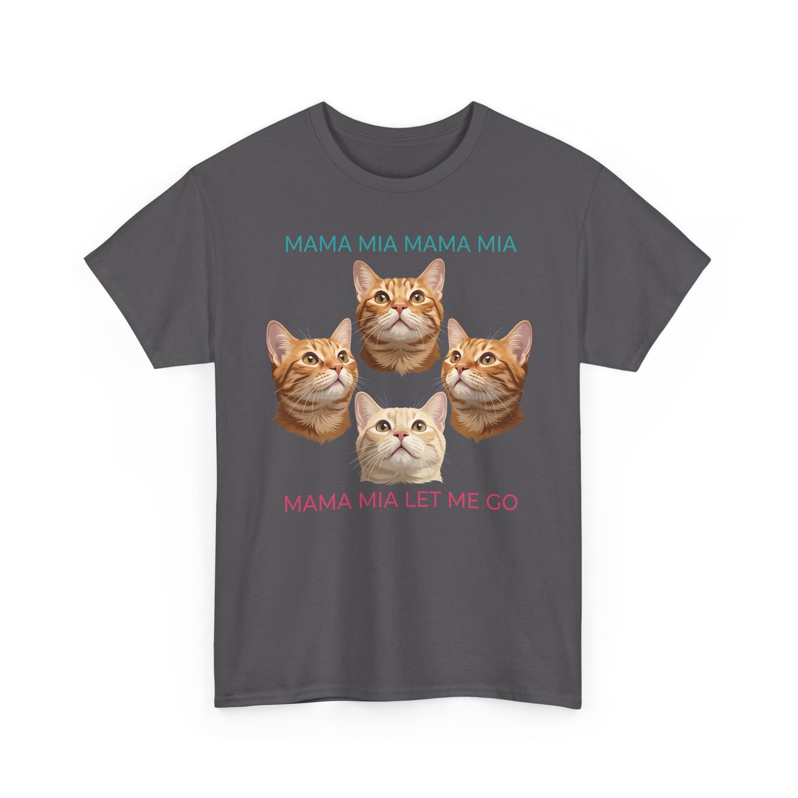 Funny Cat Rock Band T-Shirt — "Mamma Mia Let Me Go" Parody