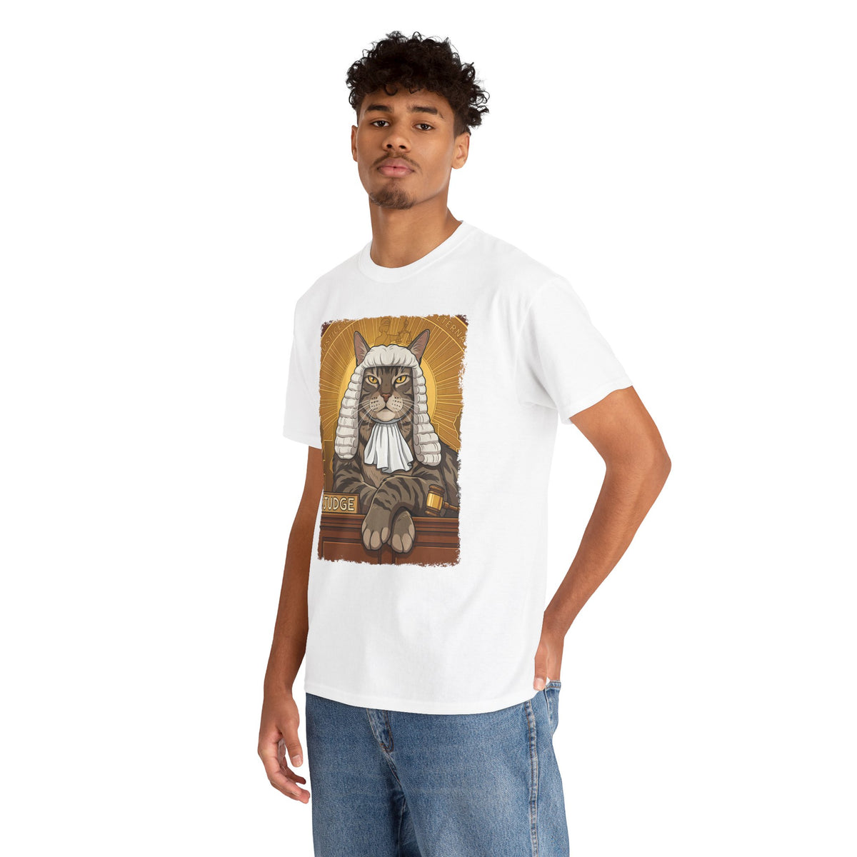 Cat Judge T-Shirt  Funny Cat Lawyer / Judge Graphic Tee