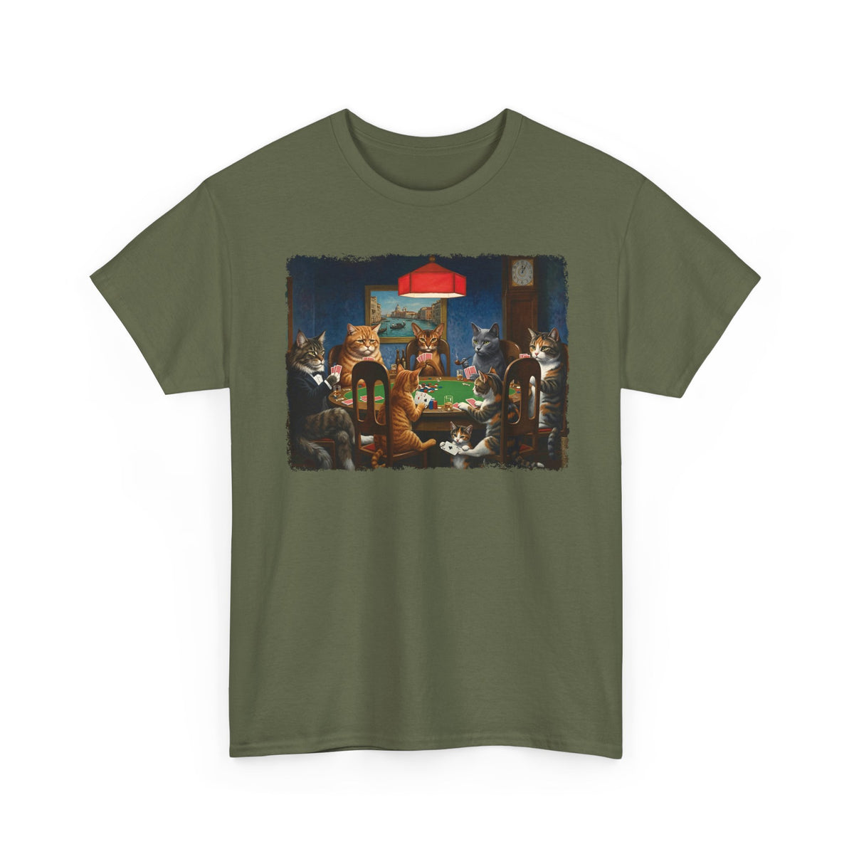 Cats Playing Poker T-Shirt — Funny Poker Cat Art Tee
